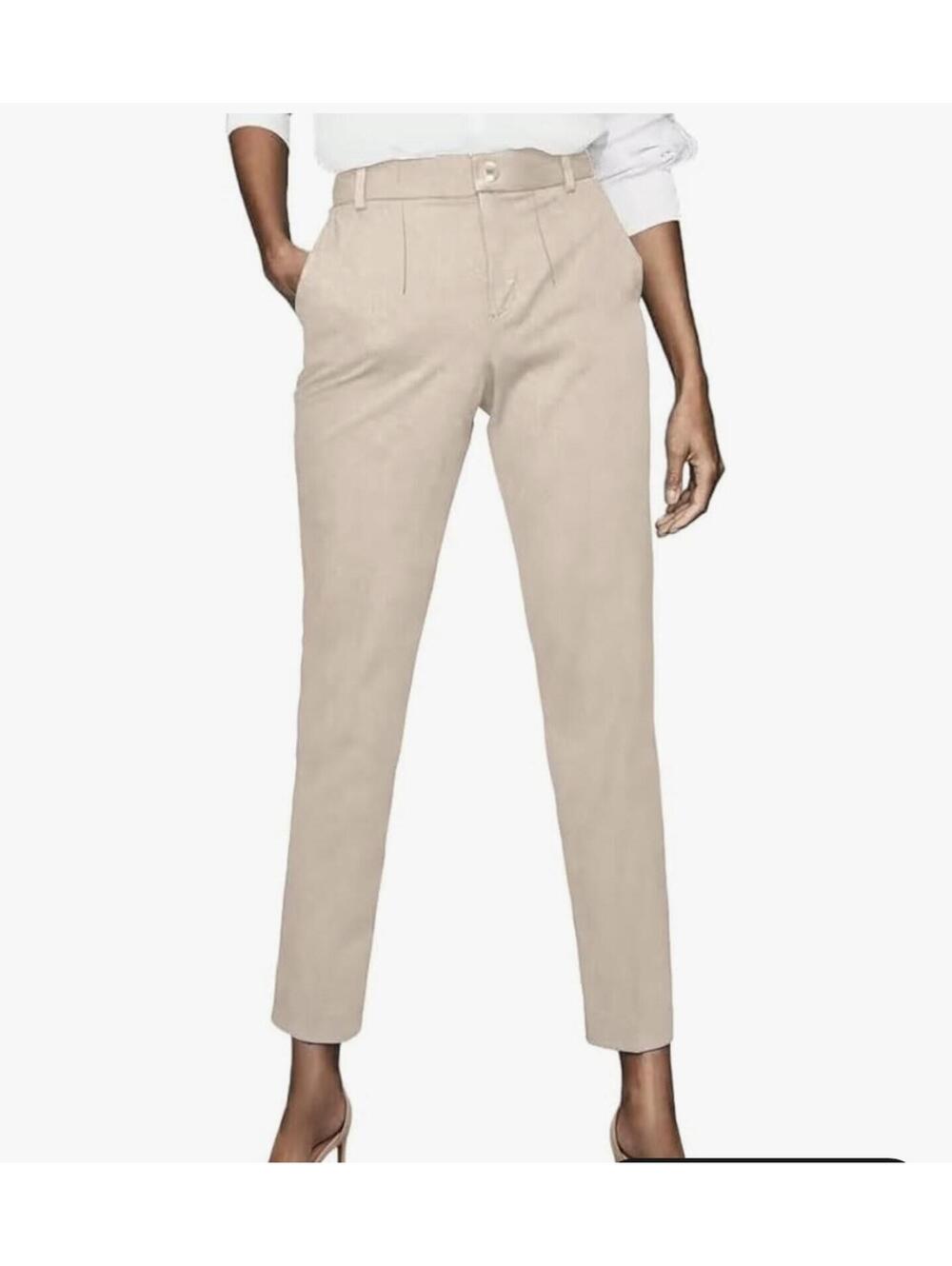 Women's Tailored Dress Pants with Smooth Zipper and Slanted Pockets